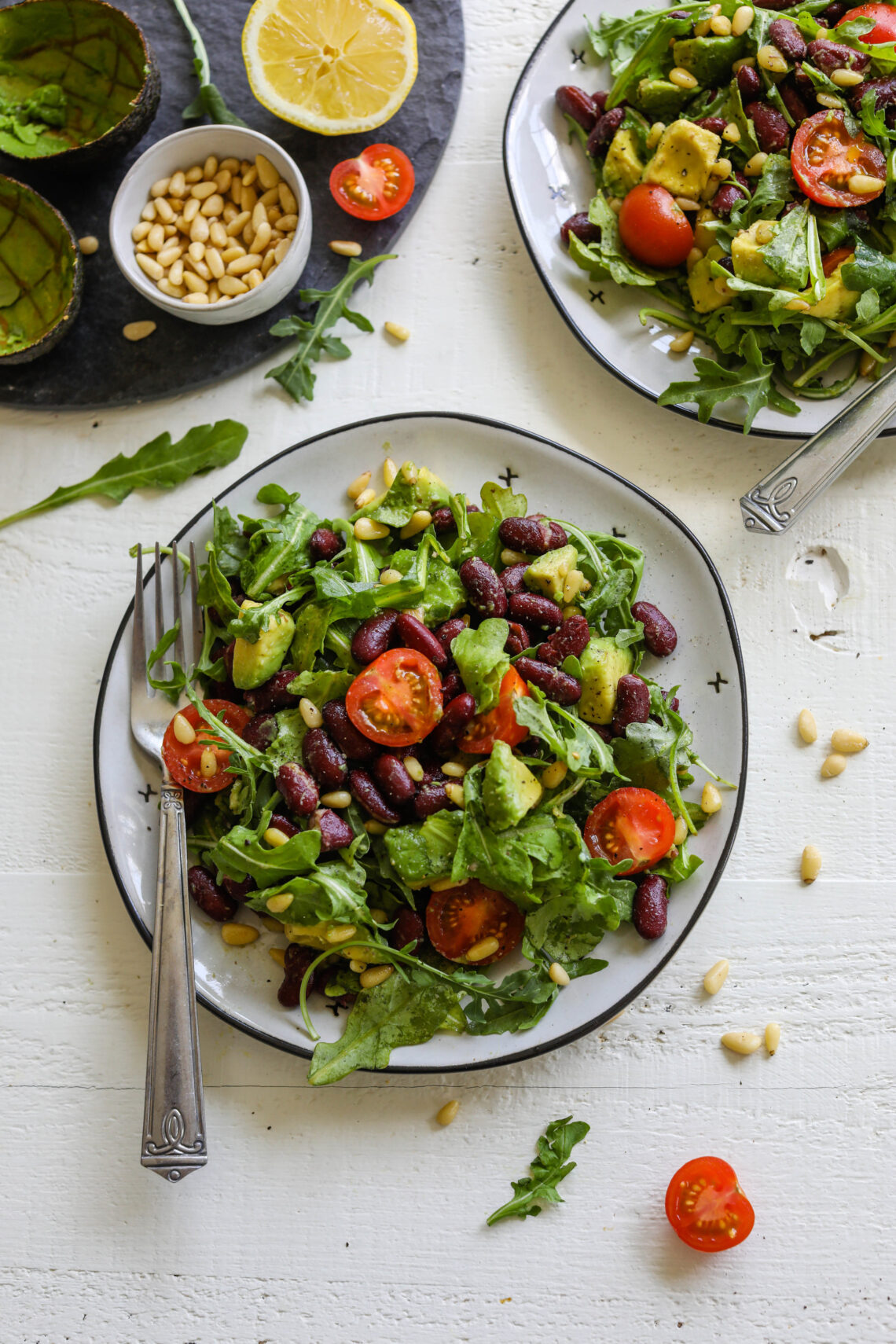 Cherry tomatoes and kidney bean salad