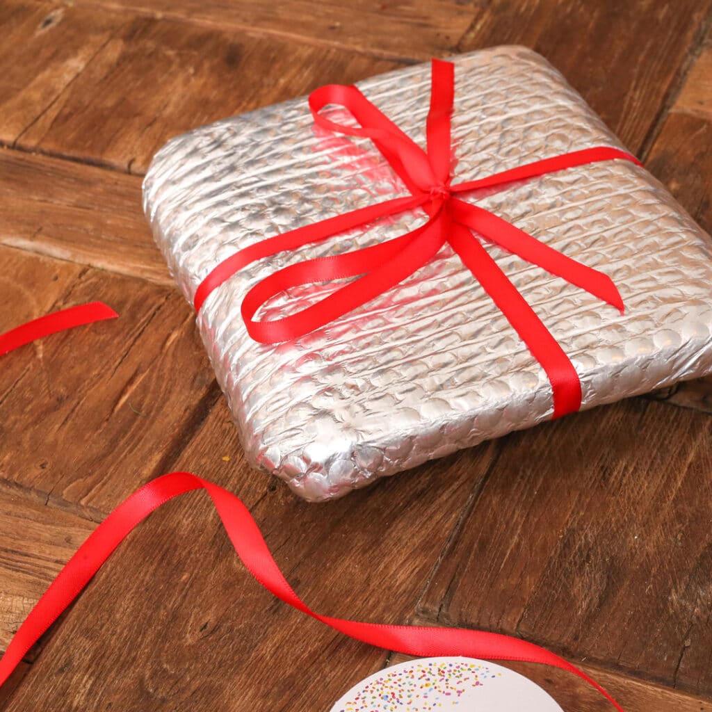 Zero-Waste Gift Guide wrapping with Imperfect's foil liner