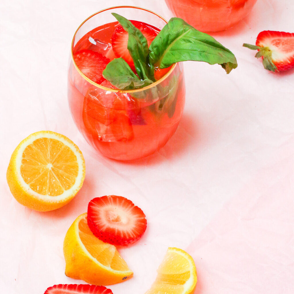 strawberry basil lemonade for Mother's Day Brunch