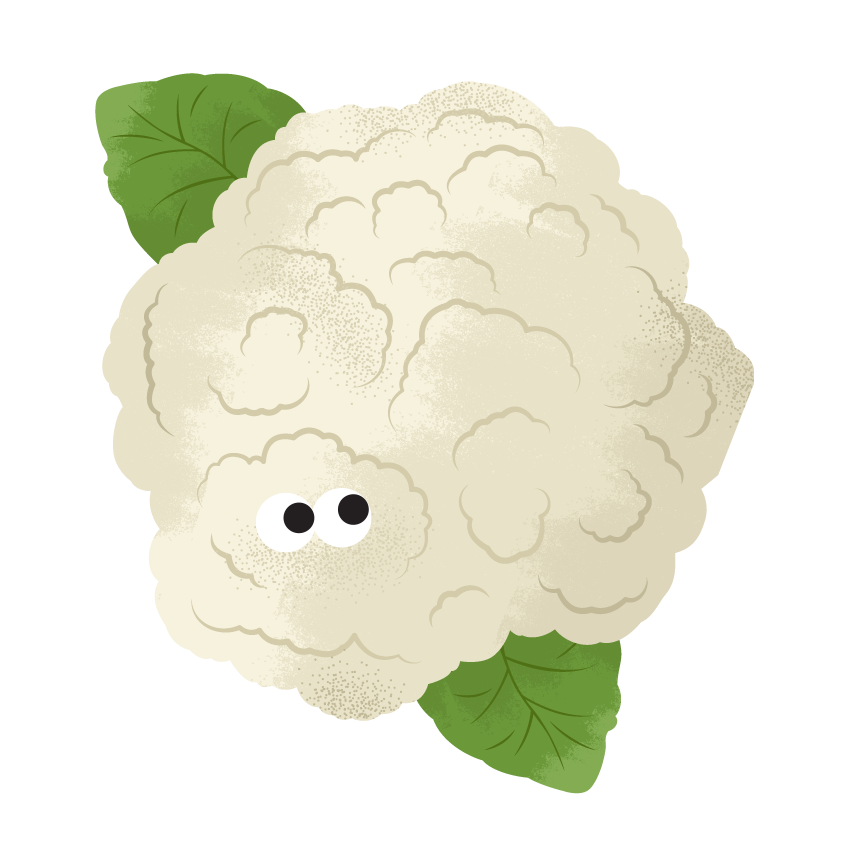 cauliflower illustration with googlies