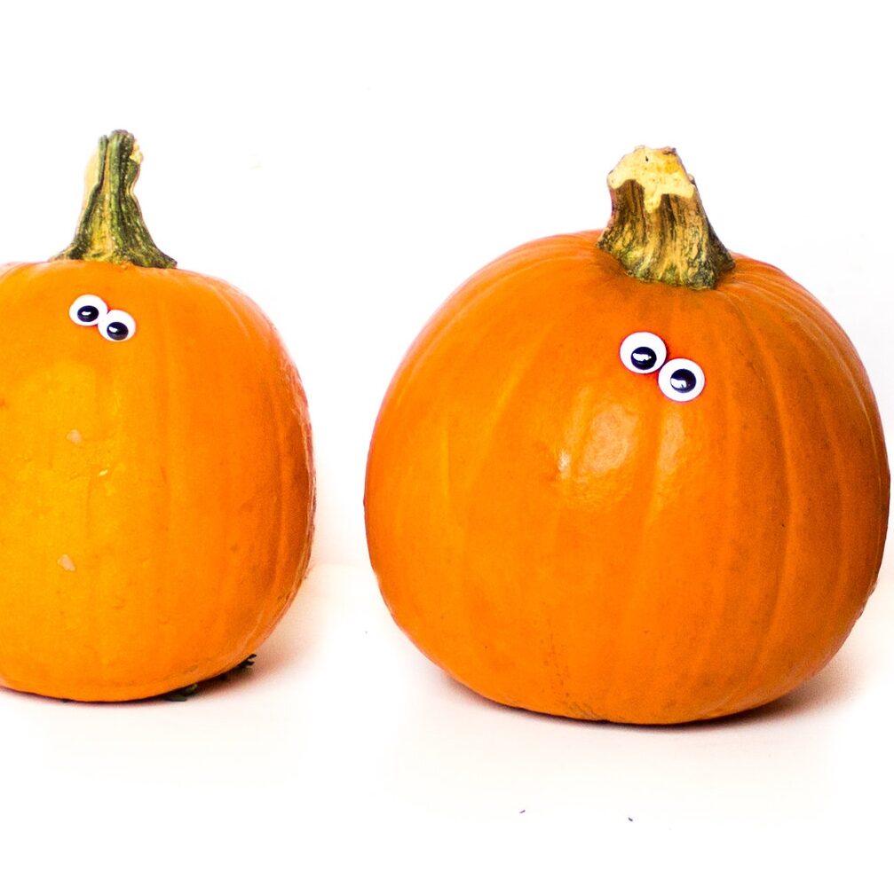 pumpkins with googlie eyes