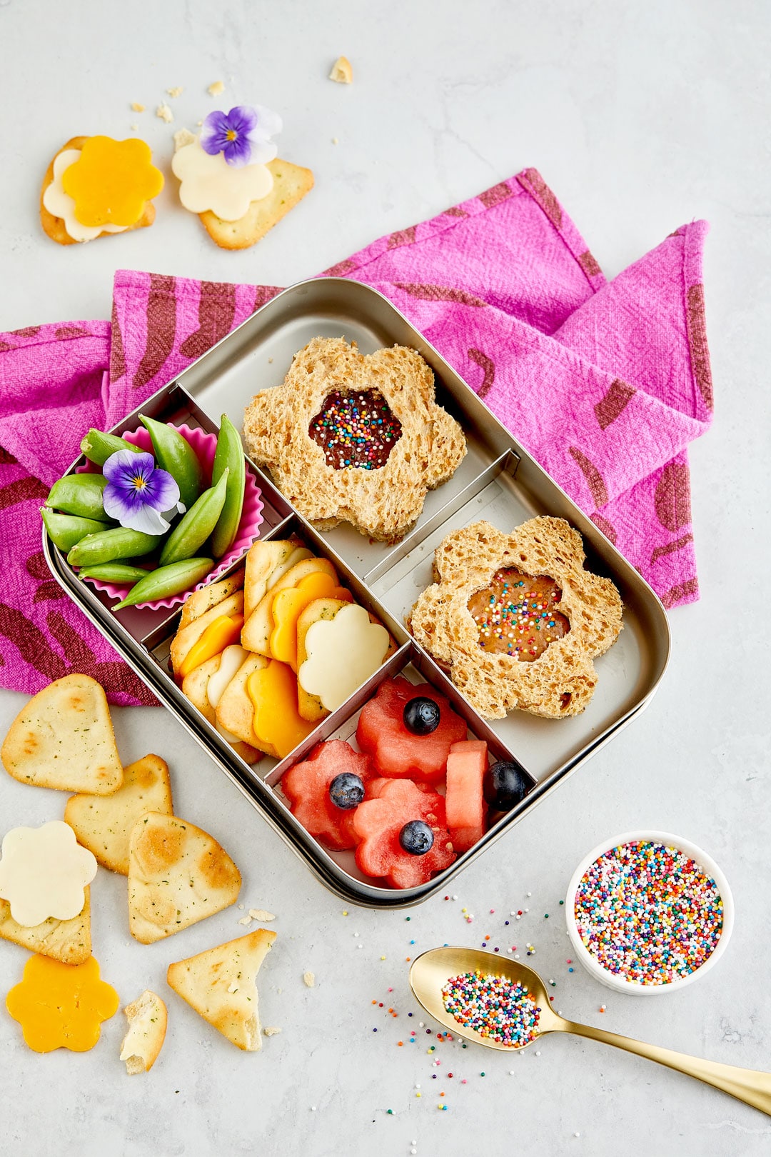 Bento Box Lunch Almond Butter and Jelly Sandwiches