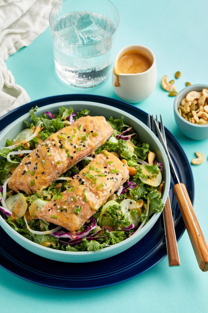 Easy Baked Miso Salmon with Sesame Ginger Salad
